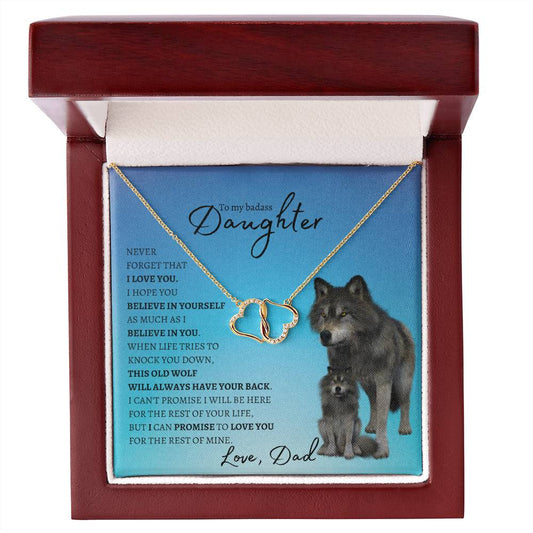 To My Badass Daughter - (Wolf) - Everlasting Love Necklace