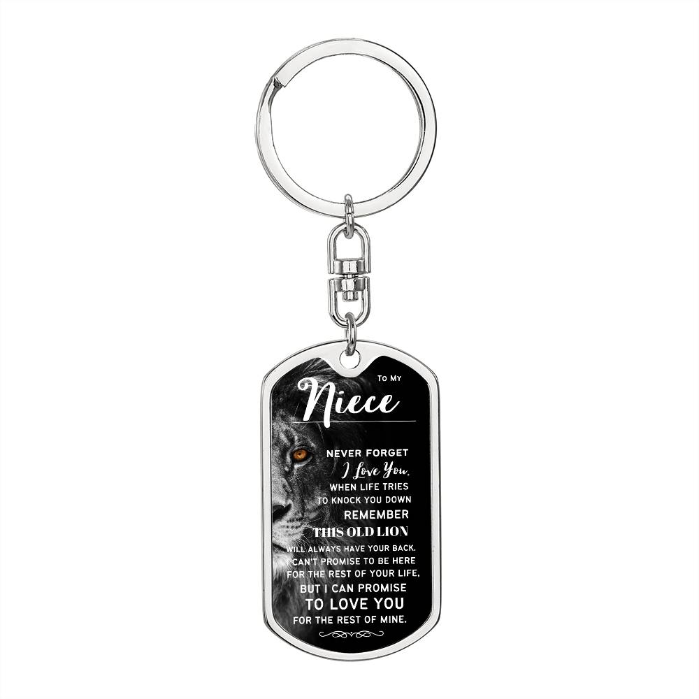 To My Niece (This Old Lion) - Swivel Dog Tag Keychain