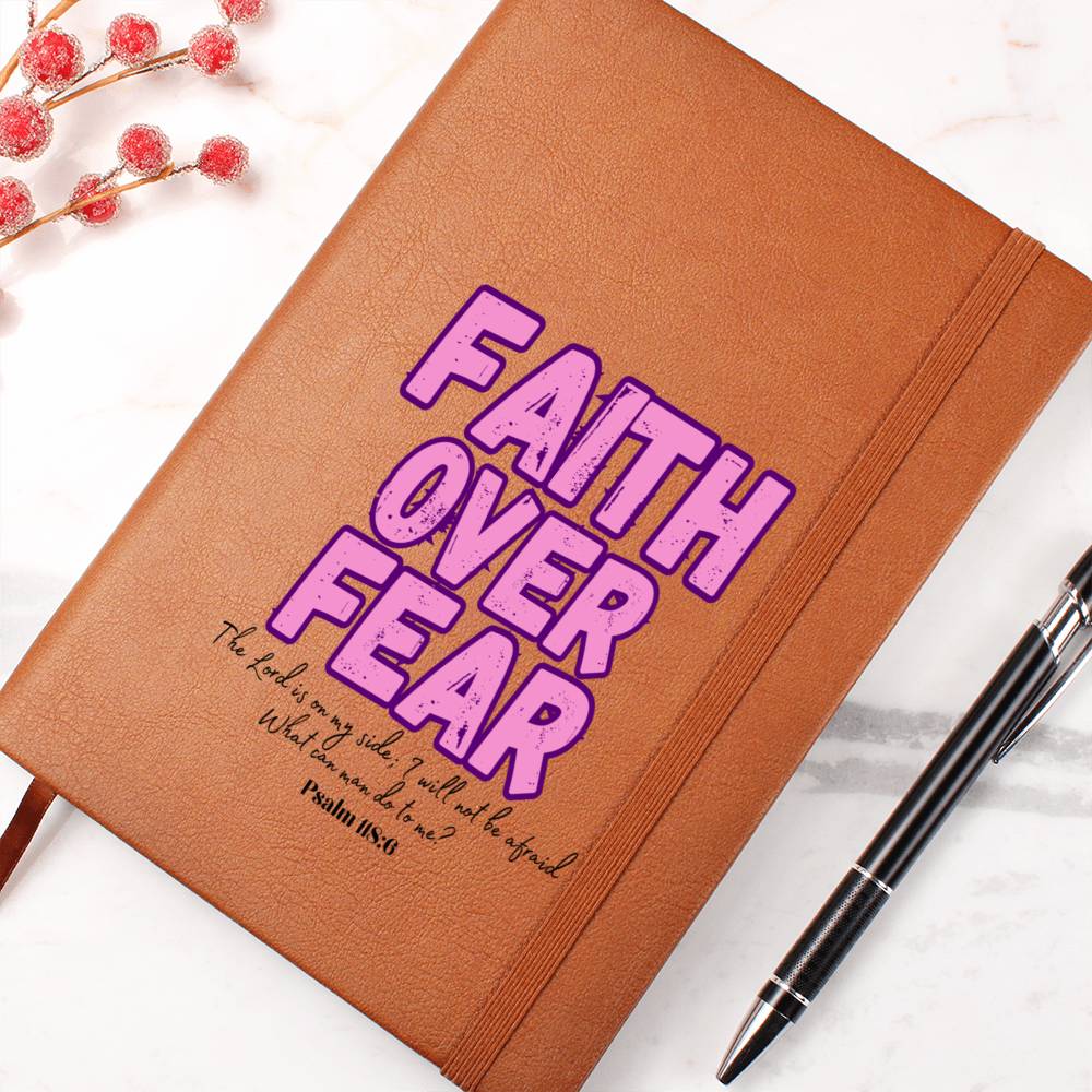 Faith Over Fear _ Leather Journal