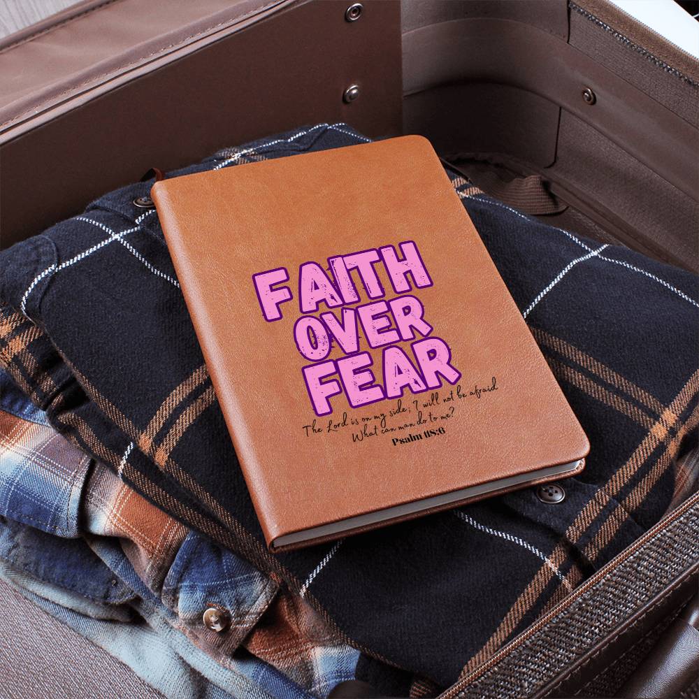 Faith Over Fear _ Leather Journal