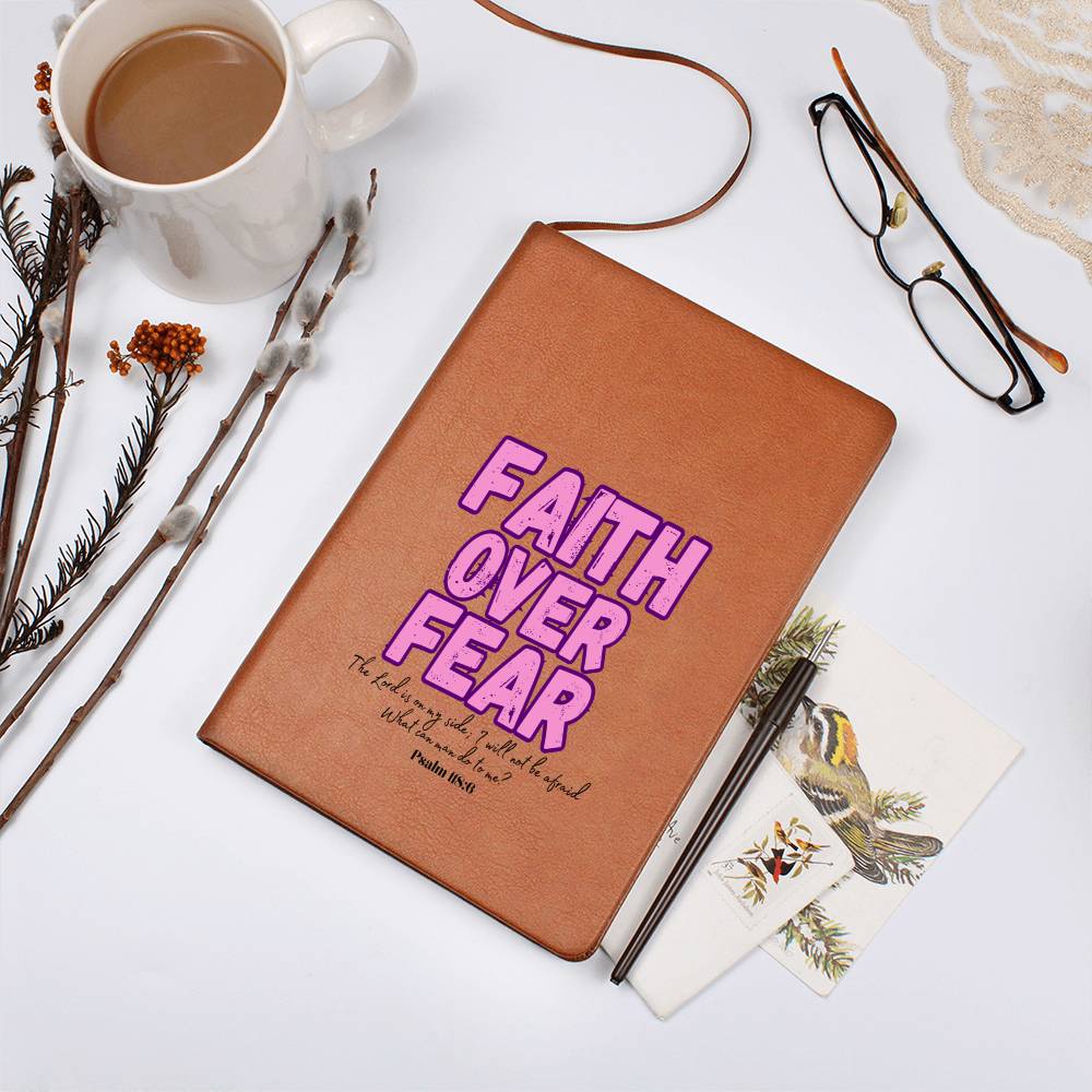 Faith Over Fear _ Leather Journal