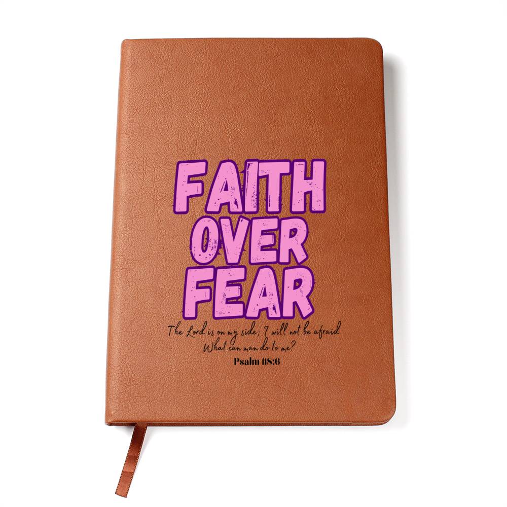 Faith Over Fear _ Leather Journal