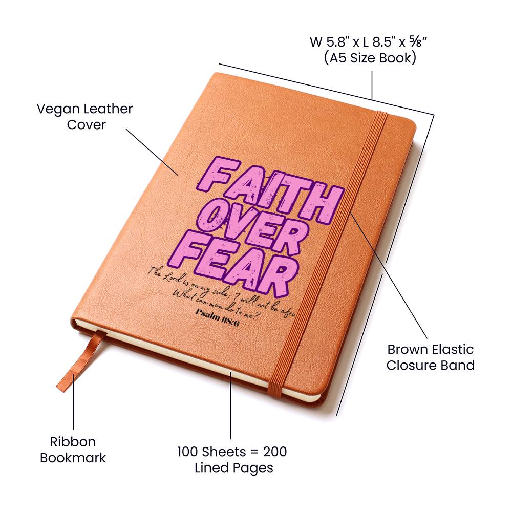 Faith Over Fear _ Leather Journal