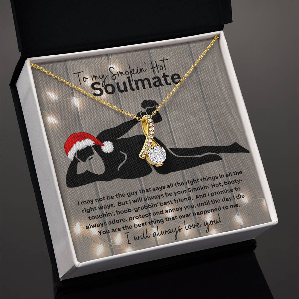 To My Smokin' Hot Soulmate (Christmas Sexy Santa Naked Bearded Beer Gut) - Alluring Beauty Necklace