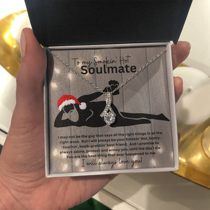 To My Smokin' Hot Soulmate (Christmas Sexy Santa Naked Bearded Beer Gut) - Alluring Beauty Necklace