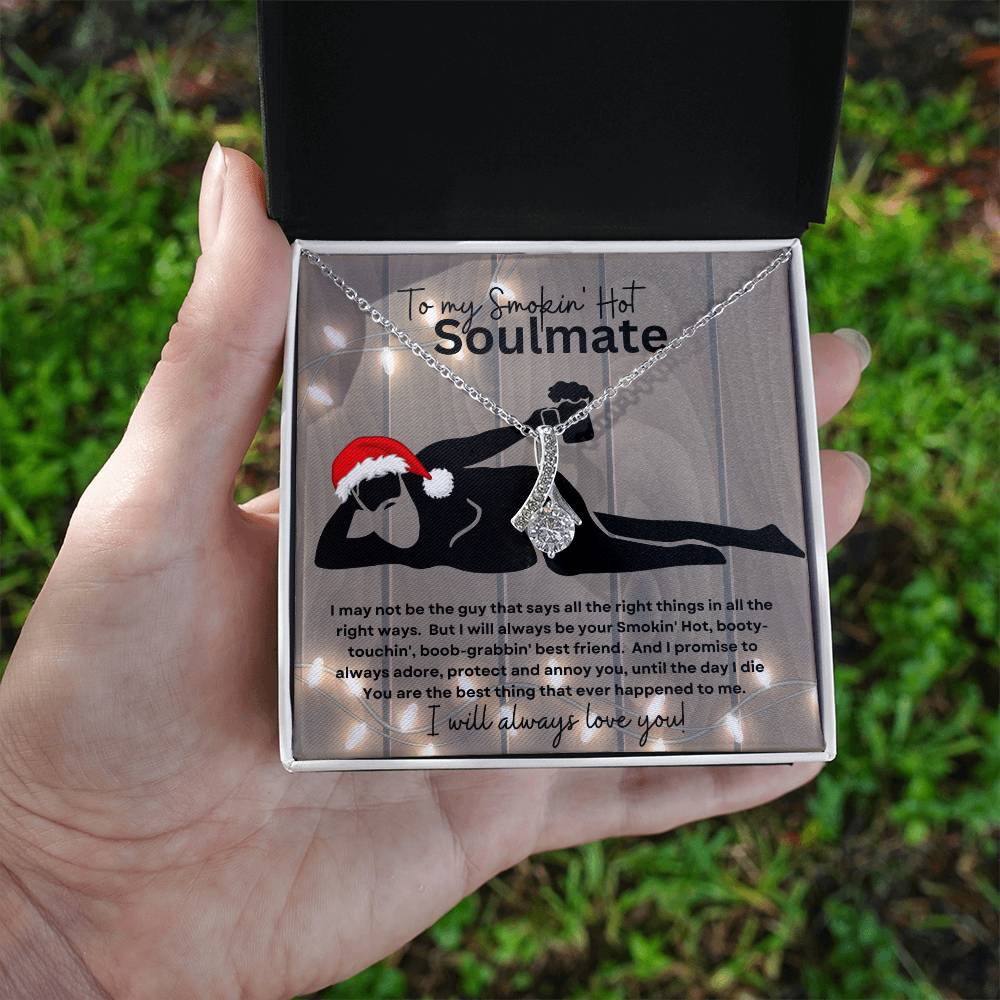 To My Smokin' Hot Soulmate (Christmas Sexy Santa Naked Bearded Beer Gut) - Alluring Beauty Necklace