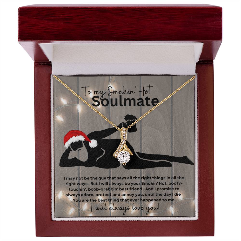 To My Smokin' Hot Soulmate (Christmas Sexy Santa Naked Bearded Beer Gut) - Alluring Beauty Necklace