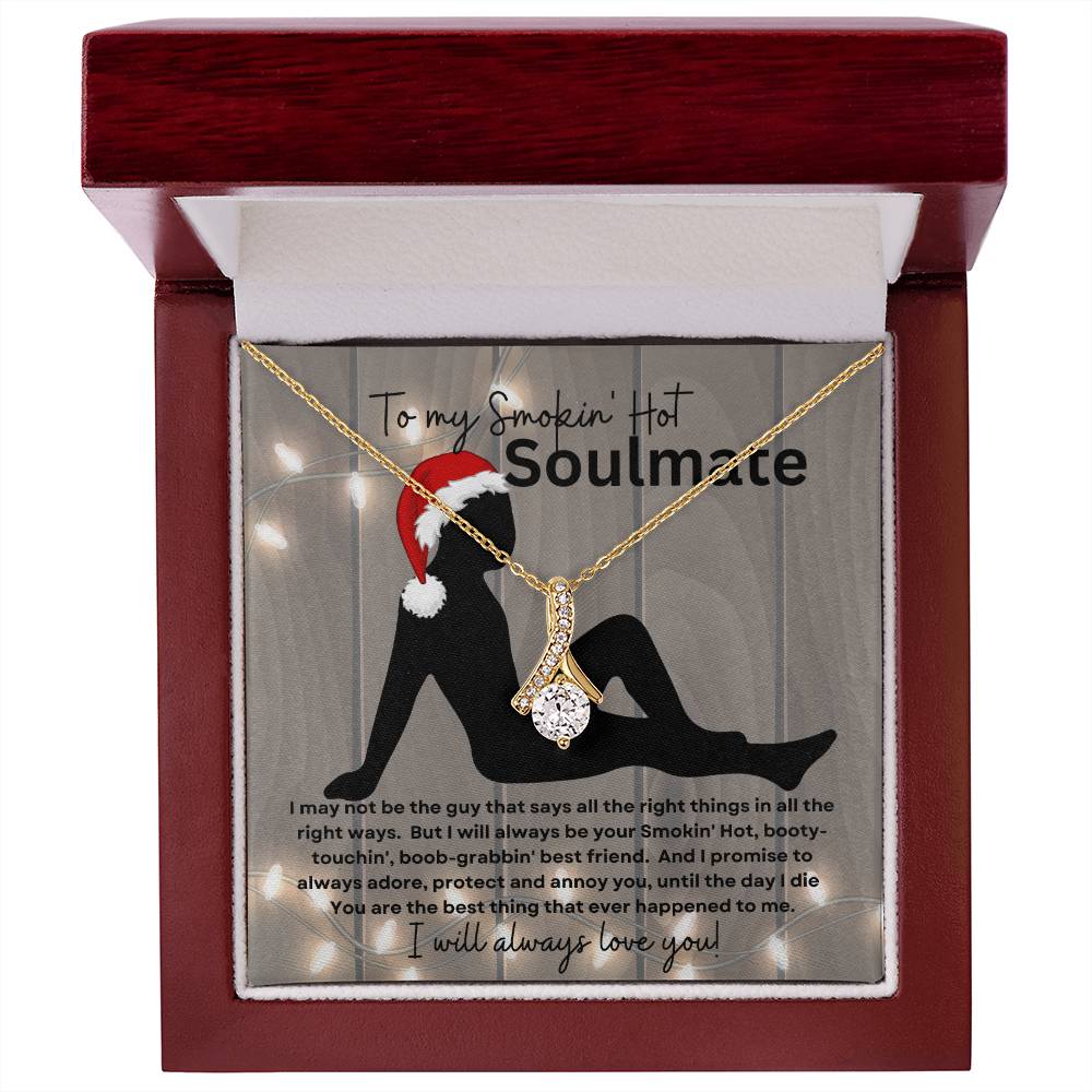 To My Smokin' Hot Soulmate (Slender Christmas Sexy Santa Naked Man) - Alluring Beauty Necklace