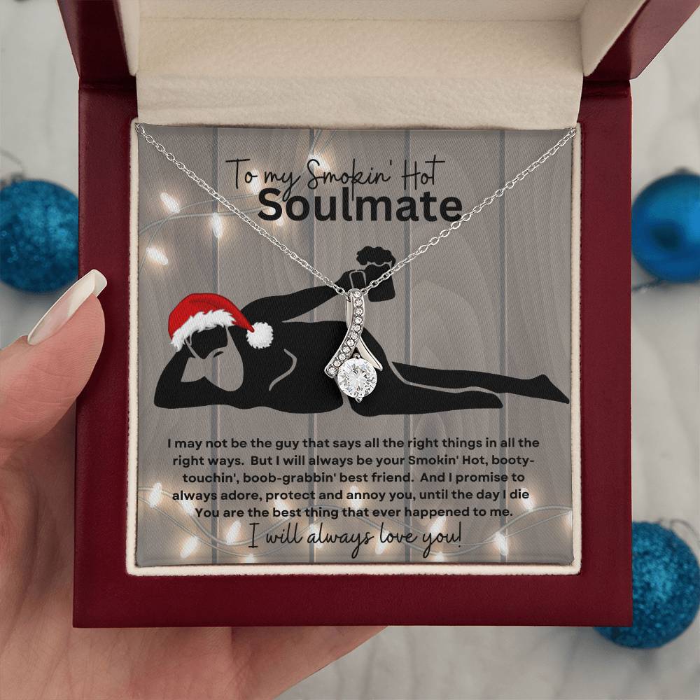 To My Smokin' Hot Soulmate (Christmas Sexy Santa Naked Bearded Beer Gut) - Alluring Beauty Necklace