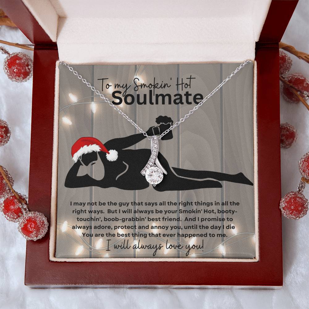 To My Smokin' Hot Soulmate (Christmas Sexy Santa Naked Bearded Beer Gut) - Alluring Beauty Necklace