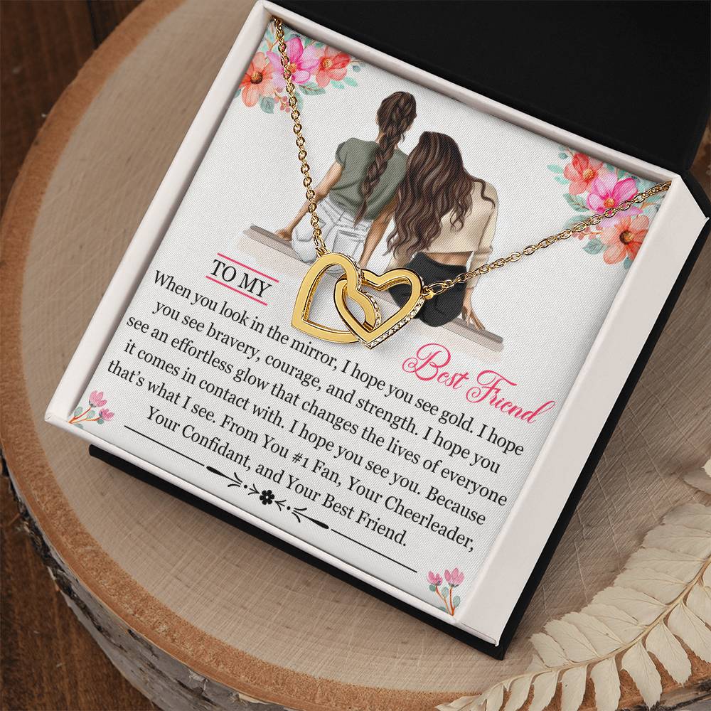 To My Best Friend (Bestie girls) - Interlocking Hearts Necklace