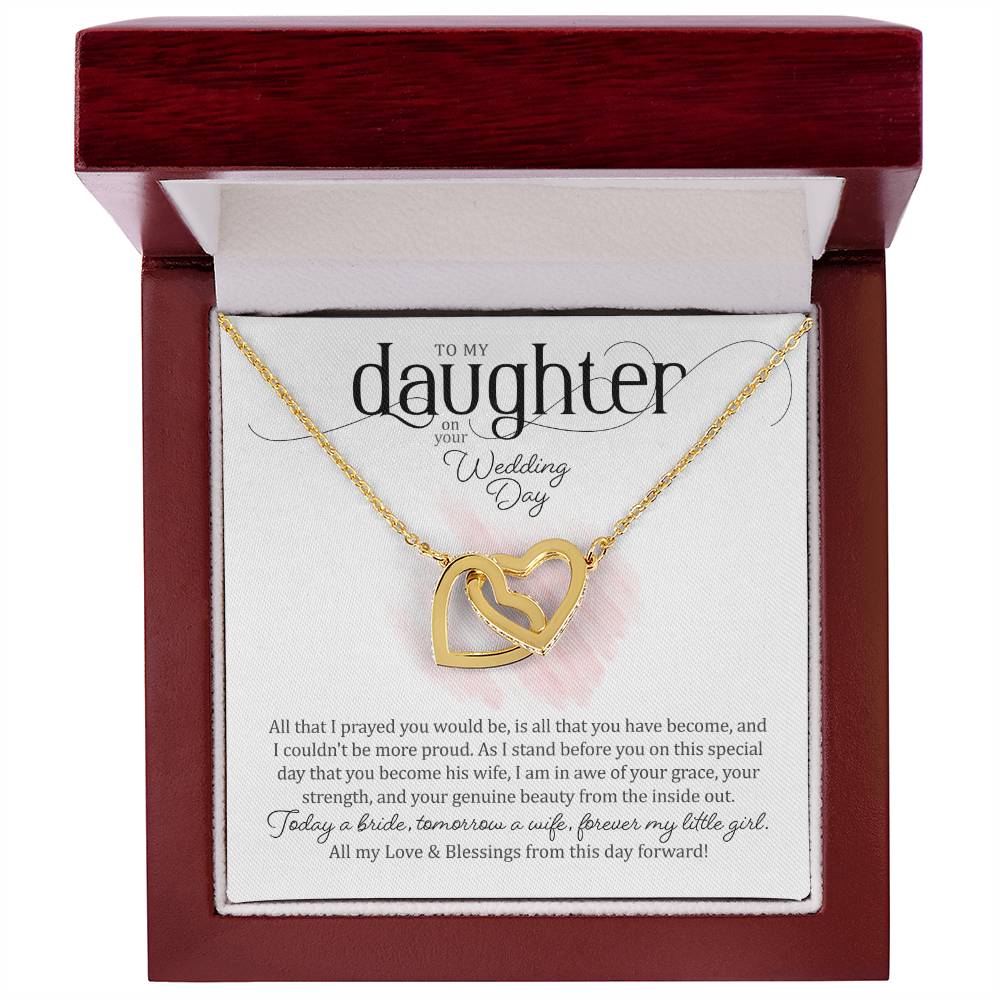 To My Daughter on Her Wedding Day (Bride / Wedding) - Interlocking Hearts Necklace