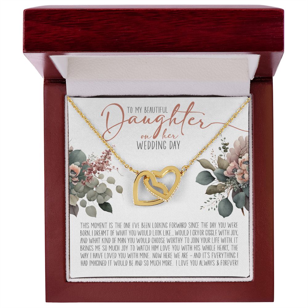 To My Daughter on Her Wedding Day (Bride / Wedding) - Interlocking Hearts Necklace