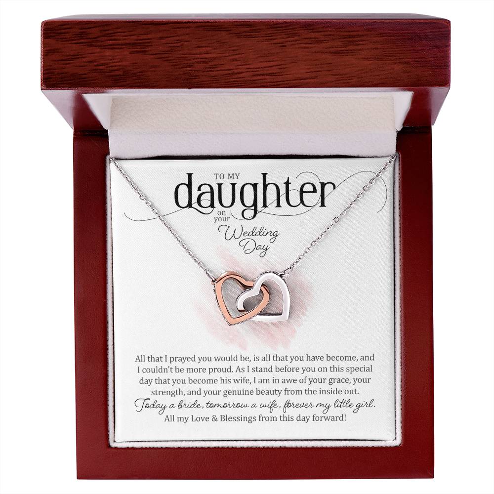 To My Daughter on Her Wedding Day (Bride / Wedding) - Interlocking Hearts Necklace