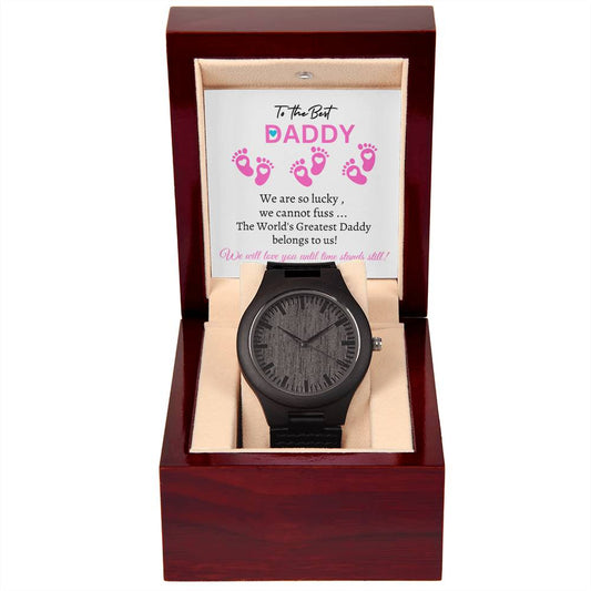New Daddy / Father to Be (triplets: all girls ) - Wooden Watch