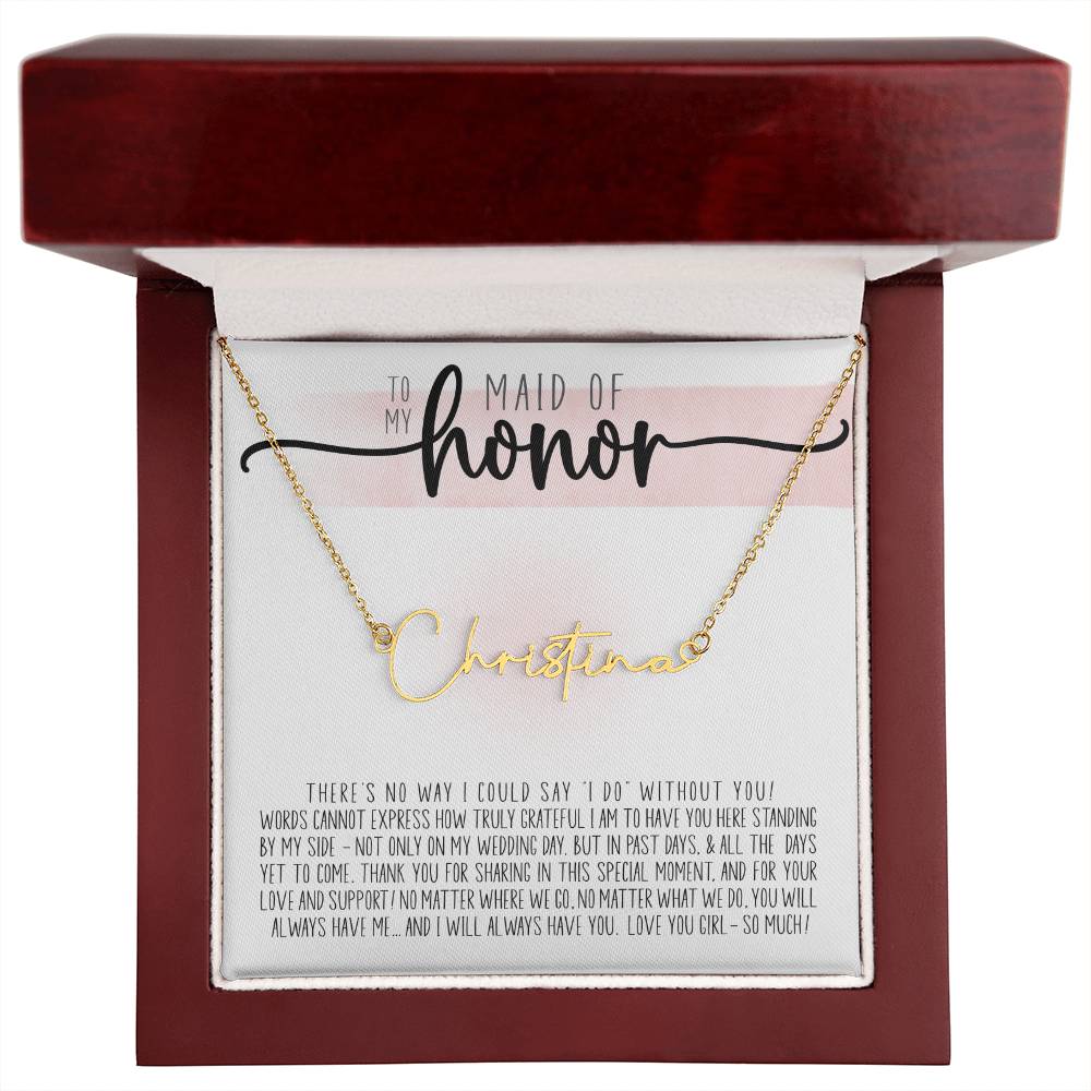 To My Maid of Honor (Wedding) - Script  Name Necklace