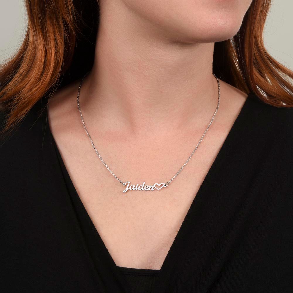 Name Necklace with Heart (For mother, daughter, sister, cousin, bestie, best friend, aunt, grandmother, nonbiological daughter, bonus daughter)