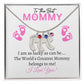 To My Mommy - I love you (Girl  Card) - Baby Feet Necklace