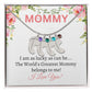 To My Mommy - I love you (White Card Card) - Baby Feet Necklace