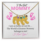To My Mommy - I love you (Girl  Card) - Baby Feet Necklace