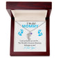 To My Mommy - I love you (Blue Feet) - Baby Feet Necklace
