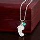 To My Mommy (Lucky White Card) - Customized Baby Feet Necklace