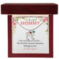 To My Mommy - I love you (White Card Card) - Baby Feet Necklace