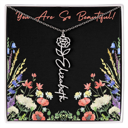 You are so Beautiful (For Birthday / Christmas / Valentines DAy- For Mother, Daughter, Sister, Niece, Bestie, Daughter in Law, Grandmother) - Birth Flower Necklace