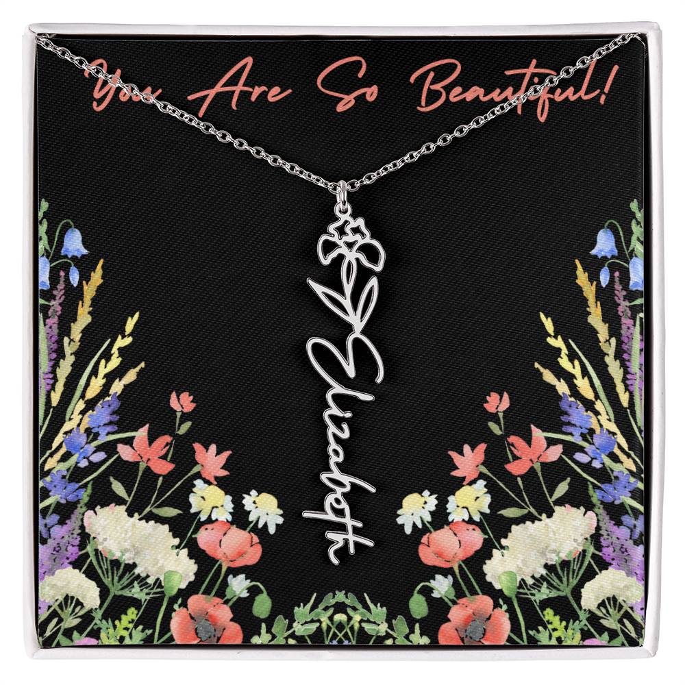 You are so Beautiful (For Birthday / Christmas / Valentines DAy- For Mother, Daughter, Sister, Niece, Bestie, Daughter in Law, Grandmother) - Birth Flower Necklace