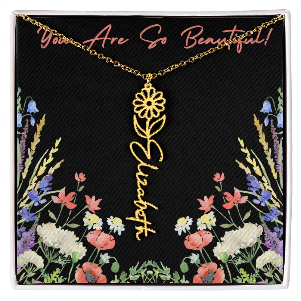 You are so Beautiful (For Birthday / Christmas / Valentines DAy- For Mother, Daughter, Sister, Niece, Bestie, Daughter in Law, Grandmother) - Birth Flower Necklace
