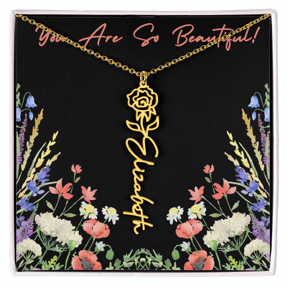 You are so Beautiful (For Birthday / Christmas / Valentines DAy- For Mother, Daughter, Sister, Niece, Bestie, Daughter in Law, Grandmother) - Birth Flower Necklace