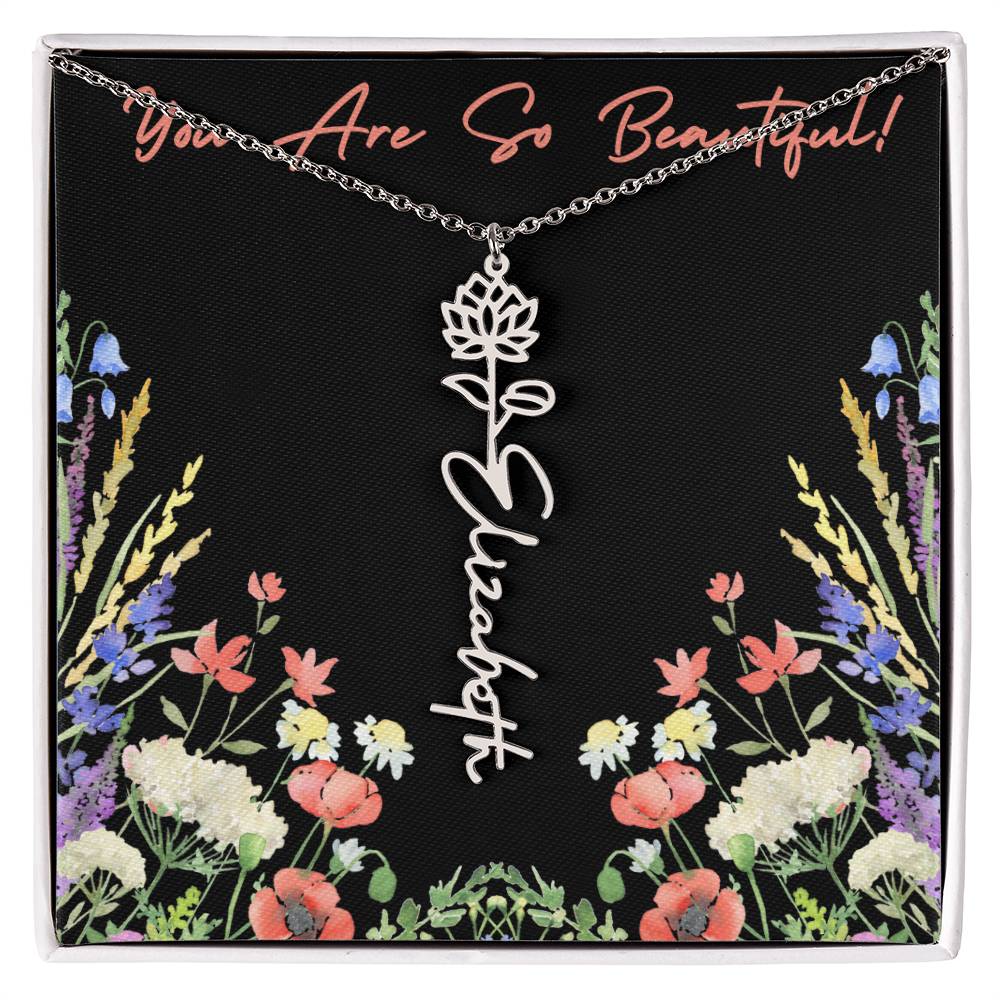 You are so Beautiful (For Birthday / Christmas / Valentines DAy- For Mother, Daughter, Sister, Niece, Bestie, Daughter in Law, Grandmother) - Birth Flower Necklace