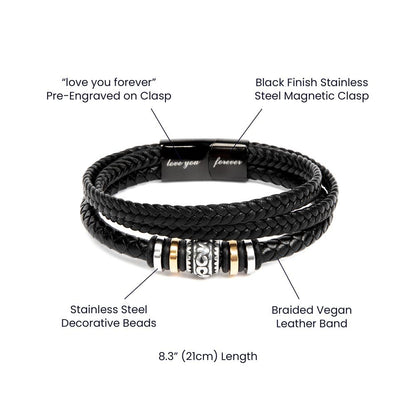 Stepped Up Dad (Step Dad / Step Father / Father's Day or Any Day) - Love You Forever Bracelet