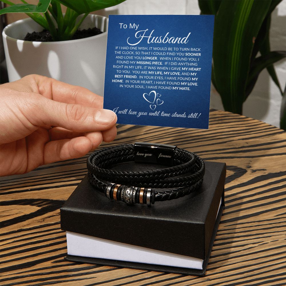 To My Husband (Blue Card)  - Love You Forever Bracelet