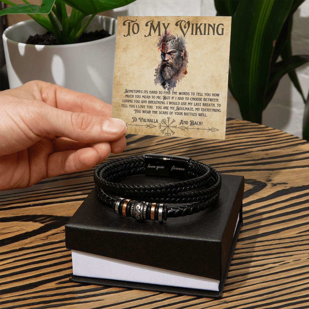 To My Viking / Soulmate / Husband / Boyfriend (Color Viking) - Love You Forever Bracelet