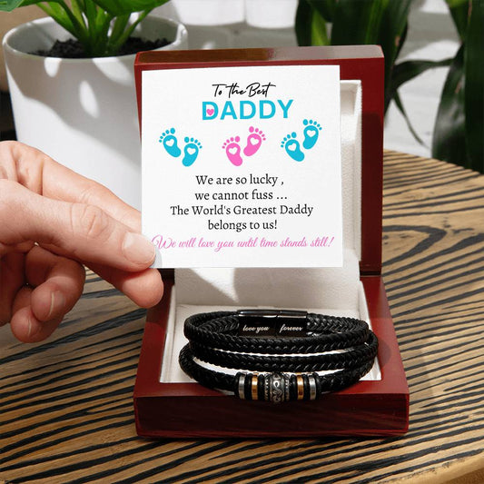 New Daddy / Father to Be (Triplets 2 Boys / 1 Girl) - Forever Love Bracelet