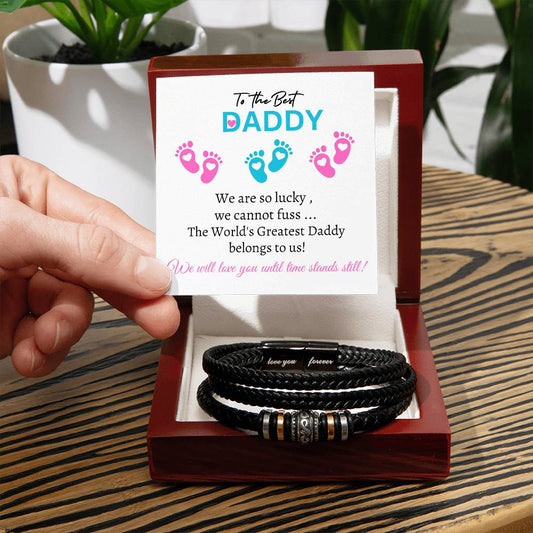 New Daddy / Father to Be (Triplets 2 Girls / 1Boy) - Forever Love Bracelet