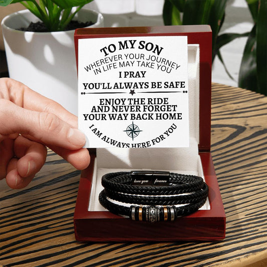 To My Son (Compass Card)  - Love You Forever Bracelet