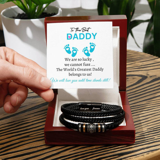 New Daddy / Father to Be (Twin Boys) - Forever Love Bracelet