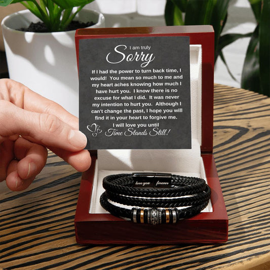 I'm Sorry (Apology Black Card) - Love you Forever Bracelet