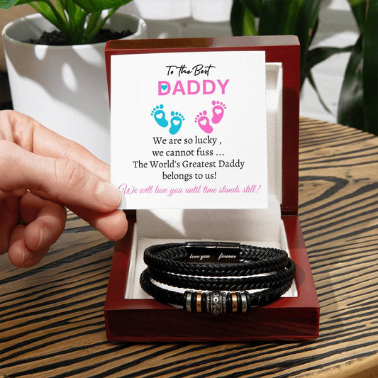 New Daddy / Father to Be (Twin Girl/Boy) - Forever Love Bracelet