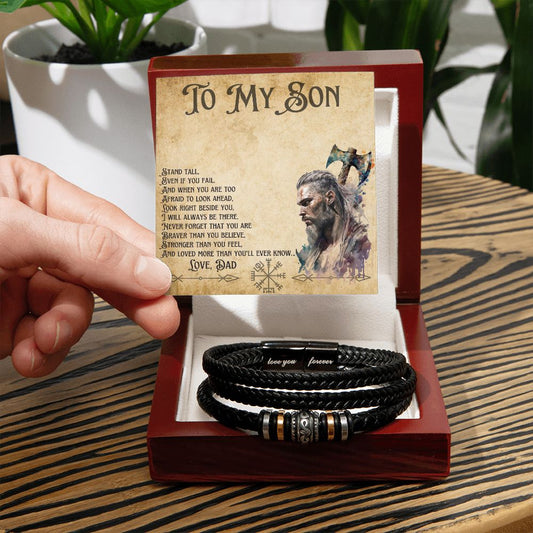 To My Son / From Dad (Viking Theme) - Love You Forever Bracelet