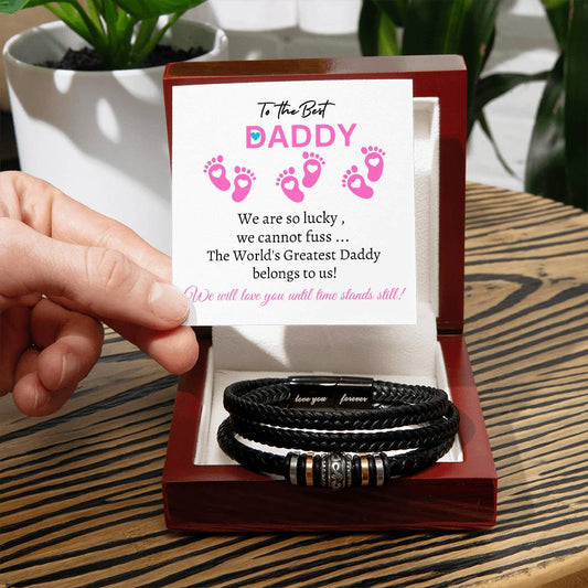 New Daddy / Father to Be (Triplets All girls) - Forever Love Bracelet