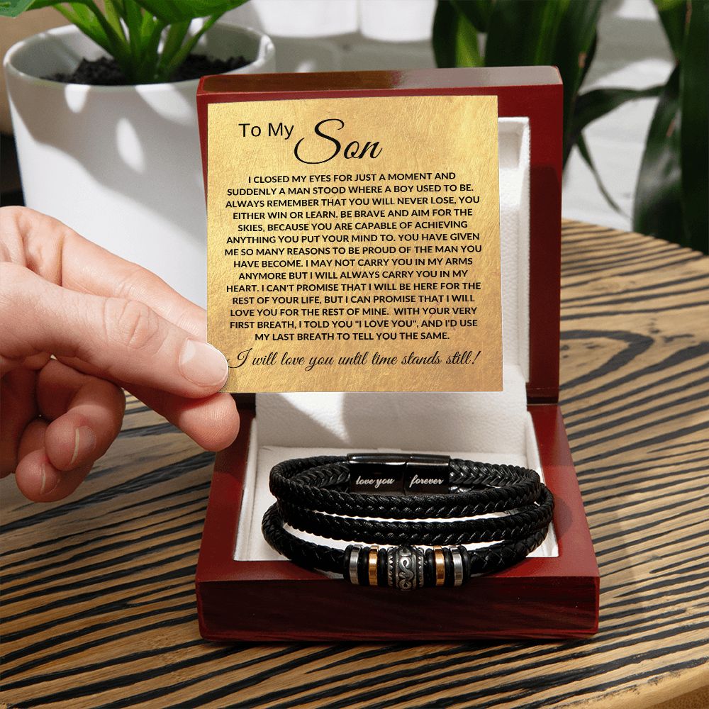 To My Son (Gold Card)  - Love You Forever Bracelet