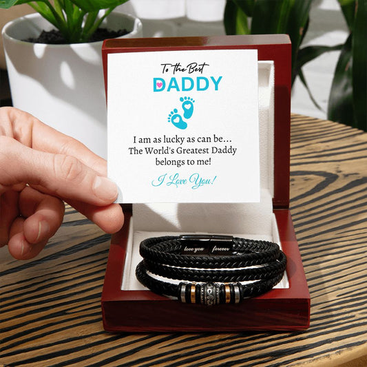 New Daddy / Father's Day (Blue Card) - Love You Forever Bracelet