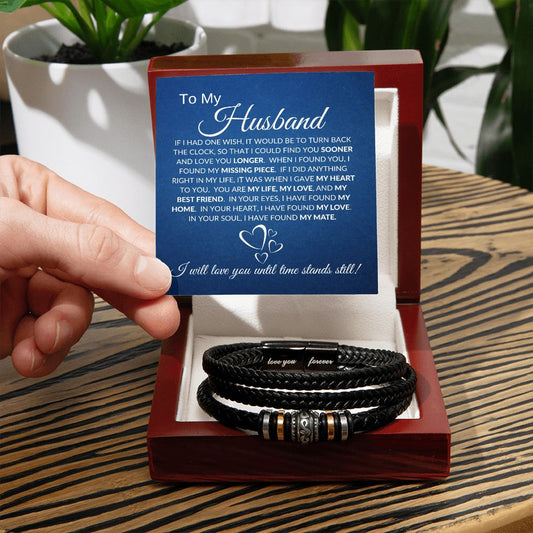 To My Husband (Blue Card)  - Love You Forever Bracelet