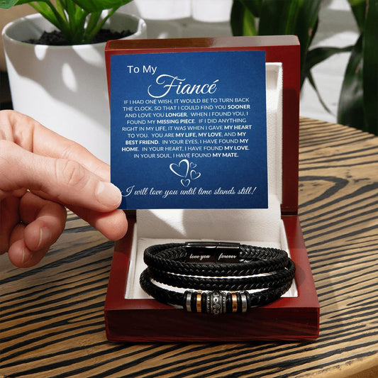 To Fiance (Blue Card)  - Love You Forever Bracelet