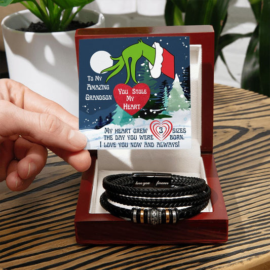 To My Amazing Grandson (Grinch) - Love You Forever Bracelet