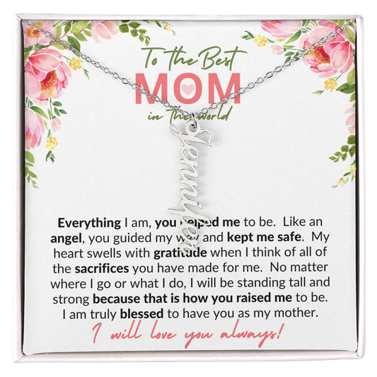 To the World's Best Mom (Mother's Day)  - Customized Children's Name Necklace