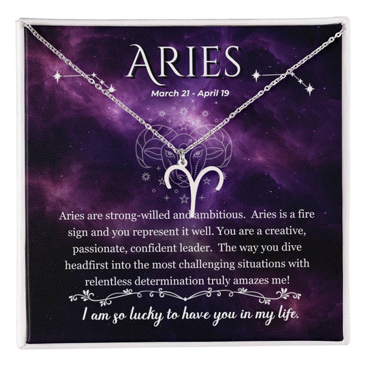 Aries (March 21 - April 19) Zodiac Sign / Symbol Necklace